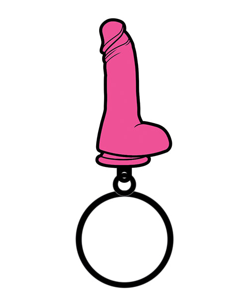 Wood Rocket Sex Toy Dildo Keychain - Pink