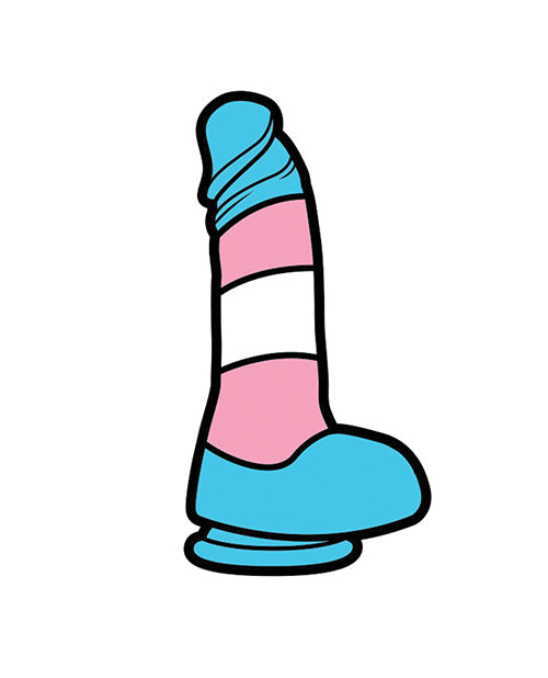 Wood Rocket Sex Toy Trans Pride Dildo Large Pin - Multi Color