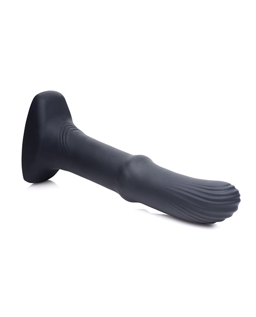 Thunderplugs Sliding Shaft Silicone Vibrator W/remote - Black