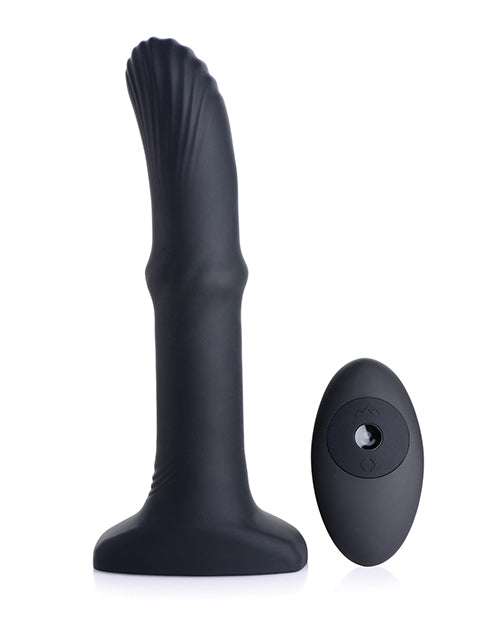 Thunderplugs Sliding Shaft Silicone Vibrator W/remote - Black