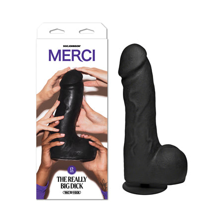 Merci The Really Big Dick 12 in. Dildo with XL Removable Vac-U-Lock Suction Cup Black