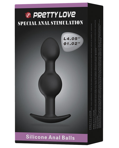 Pretty Love Silicone Anal Plug W/ball - Black