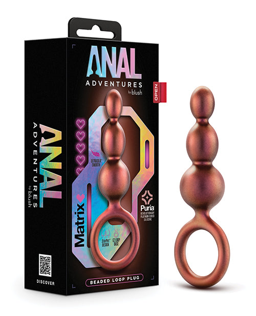 Blush Anal Adventures Matrix Beaded Loop Plug - Copper