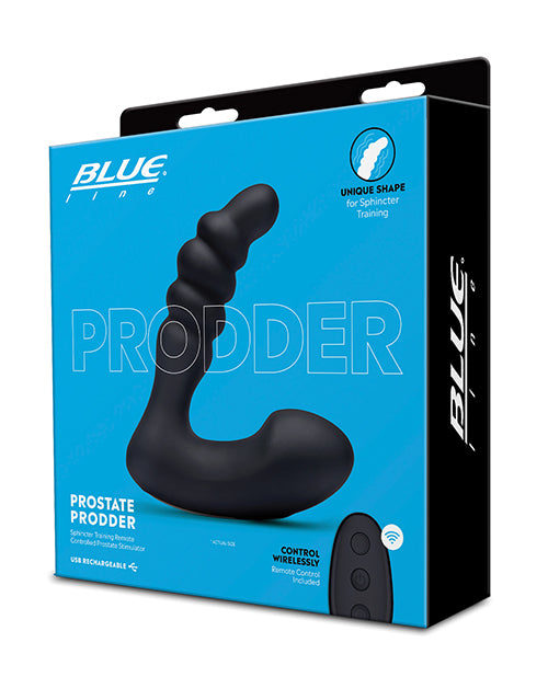 Blue Line Vibrating Prostate Prodder W/remote - Black