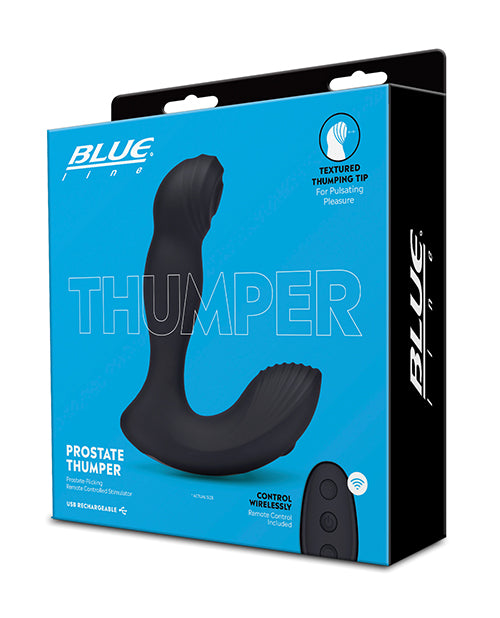 Blue Line Vibrating Prostate Thumper W/remote - Black