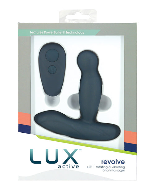 Lux Active Revolve 4.5" Rotating & Vibrating Anal Massager - Dark Blue