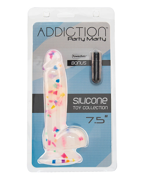 Addiction Party Marty 7.5" Dildo - Frost/Confetti