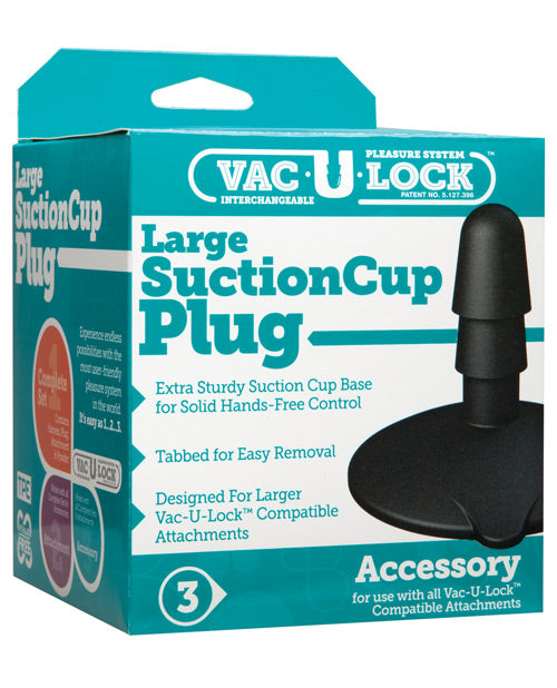 Vac-U-Lock Large Suction Cup Plug - Black