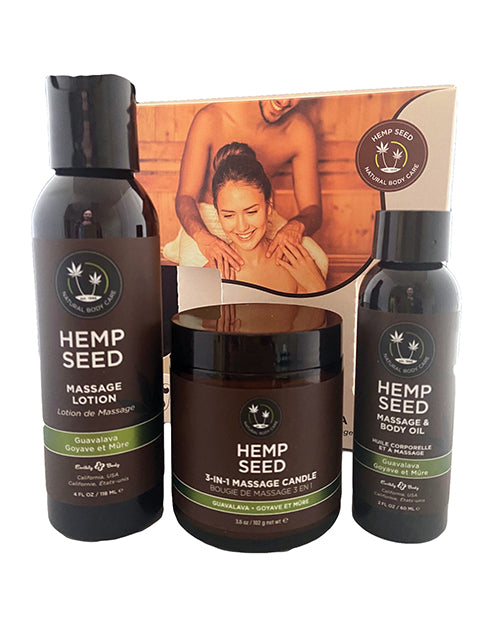 Earthly Body Hemp Seed Massage In A Box - Asst. Guavalava