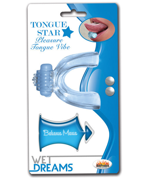 Wet Dreams Tongue Star Vibe - Clear W/10 Ml Liquor Lube Pillow