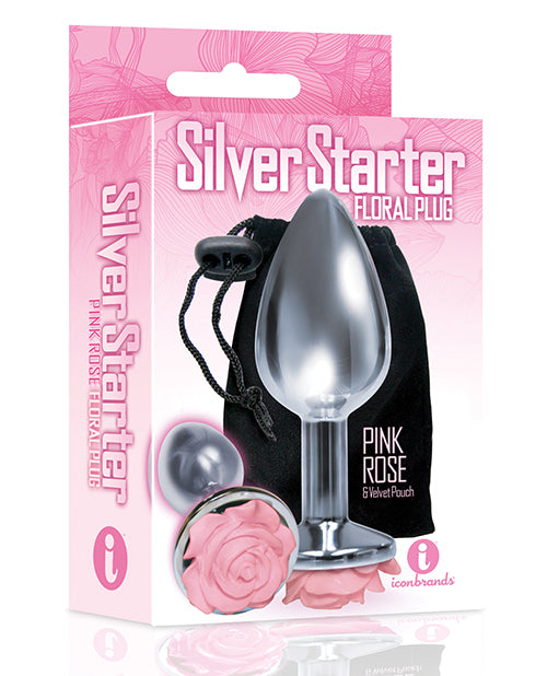 The 9's The Silver Starter Rose Floral Stainless Steel Butt Plug