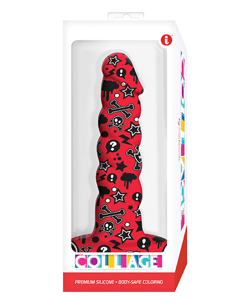 Collage Goth Girl Twisted Silicone Dildo