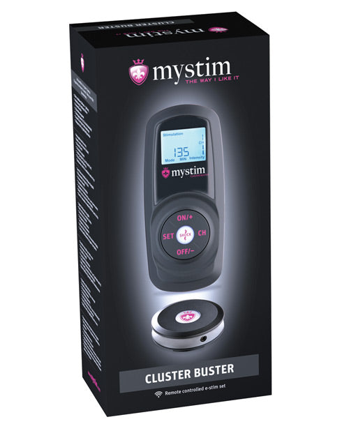 Mystim Cluster Buster Wireless Estim Starter Kit - Black