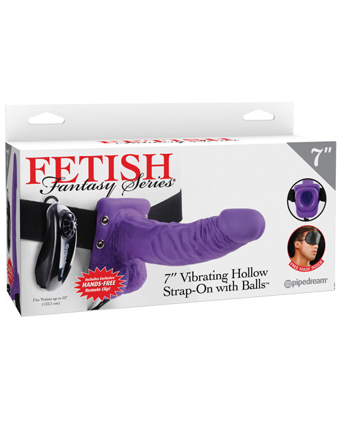 "Fetish Fantasy Series 7"" Vibrating Hollow Strap On W/balls"