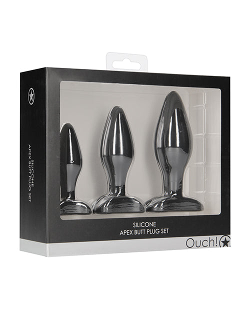 Shots Ouch Apex Butt Plug Set - Black