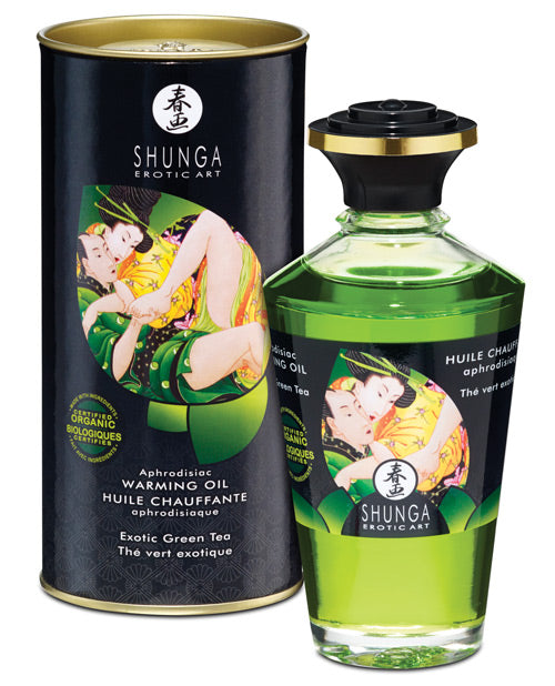 Shunga Organica Warming Oil - 3.5 Oz Green Tea