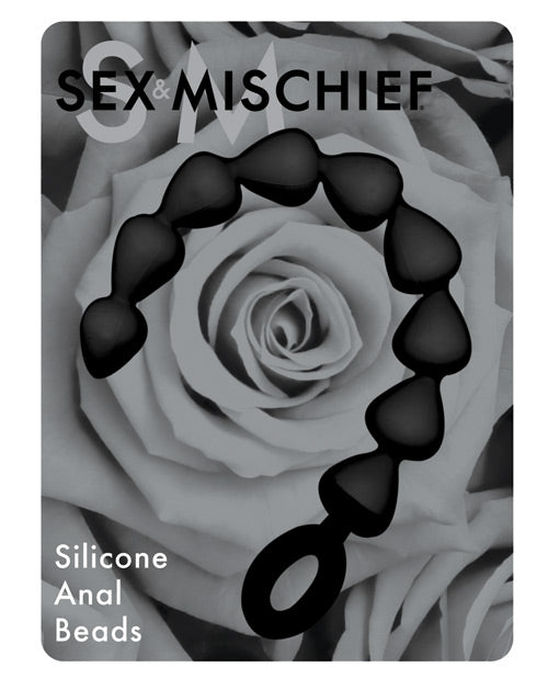 Sex & Mischief Silicone Anal Beads - Black