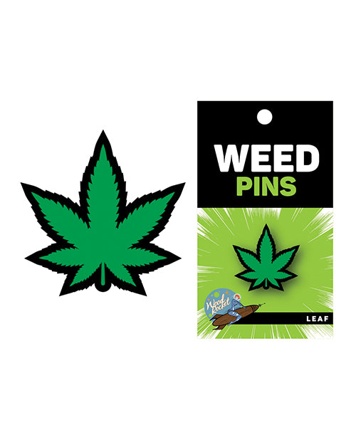 Wood Rocket Weed Pot Leaf Pin - Green