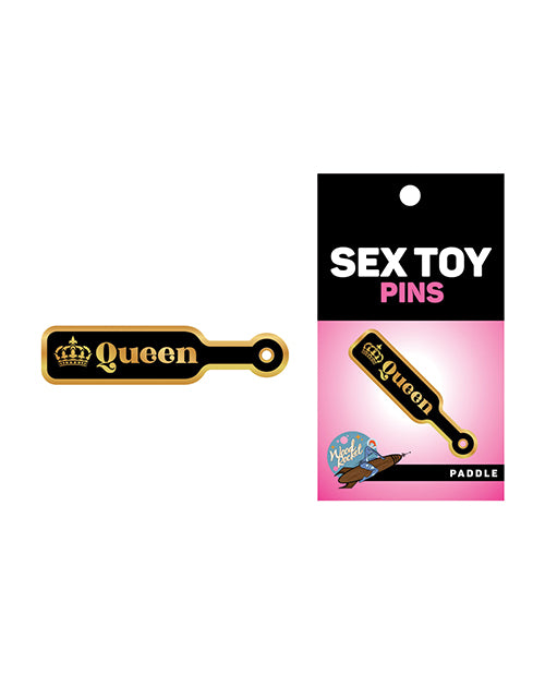 Wood Rocket Sex Toy Queen Paddle Large Pin - Black/Gold