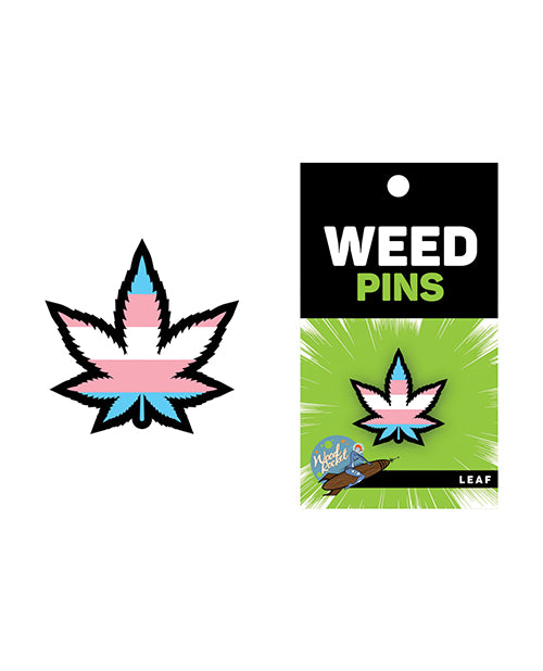 Wood Rocket Weed Trans Pride Leaf Large Pin - Multi Color