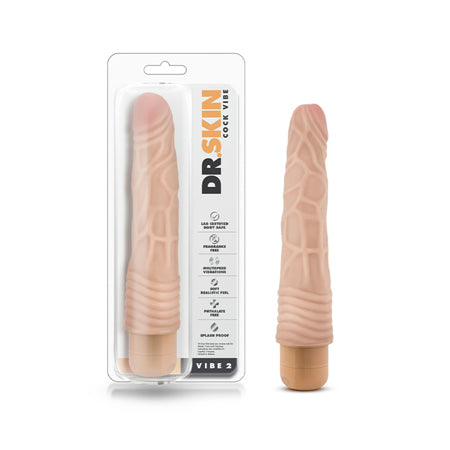 Blush Dr. Skin Vibe 2 Realistic 9 in. Vibrating Dildo Beige