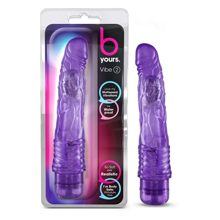 Blush B Yours Vibe 2 Realistic 9 in. Vibrating Dildo Purple