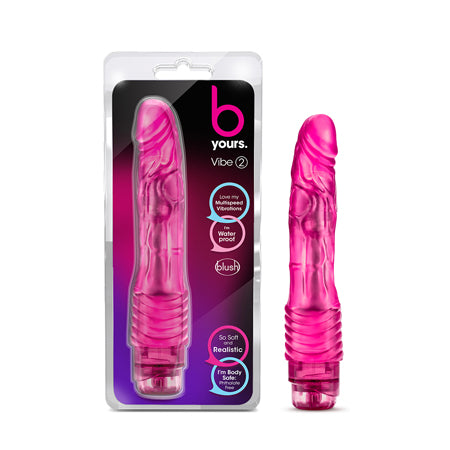 Blush B Yours Vibe 2 Realistic 9 in. Vibrating Dildo Pink