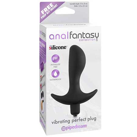 Pipedream Anal Fantasy Collection Silicone Vibrating Perfect Plug Black