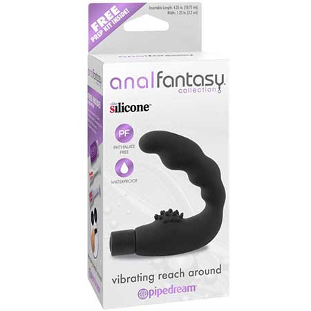 Pipedream Anal Fantasy Collection Silicone Vibrating Reach Around Prostate Massager Black