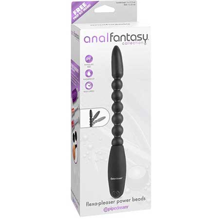 Pipedream Anal Fantasy Collection Vibrating Bendable Flexa-Pleaser Power Beads Black