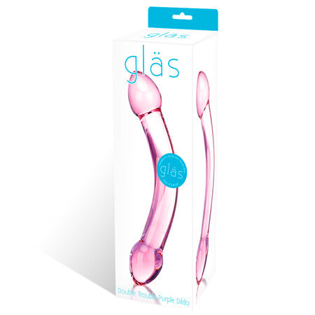 Glas 7.25 in. Double Trouble Purple Glass Dildo