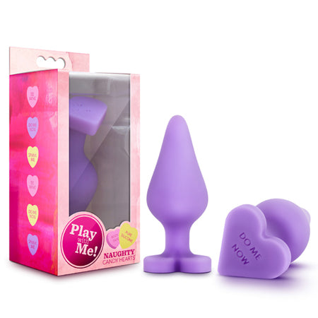 Blush Play with Me Naughty Candy Hearts 'Do Me Now' Anal Plug Purple