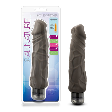 Blush Au Naturel Home Wrecker 9.5 in. Dual Density Vibrating Dildo Brown