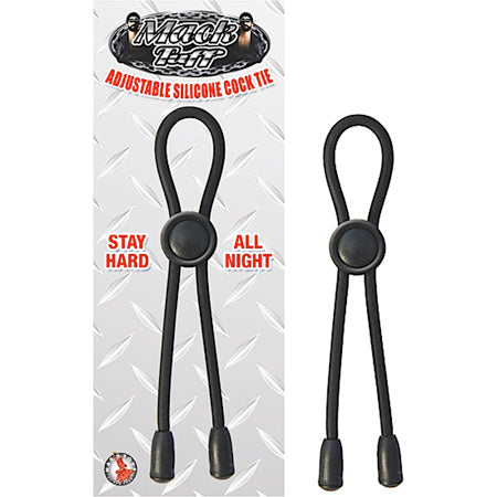 Mack Tuff Adjustable Silicone Cock Tie (Black)  Lasso/Bolo