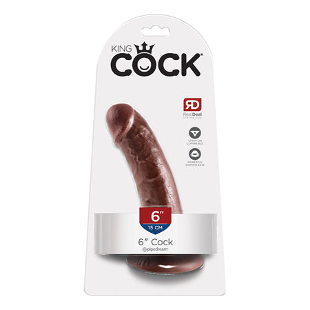 Pipedream King Cock 6 in. Cock Realistic Dildo With Suction Cup Brown