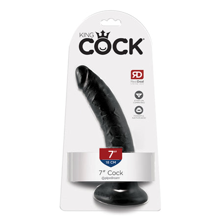 Pipedream King Cock 7 in. Cock Realistic Dildo With Suction Cup Black