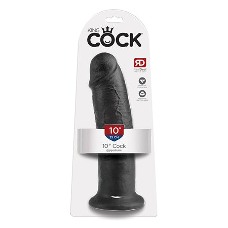 Pipedream King Cock 10 in. Cock Realistic Dildo With Suction Cup Black