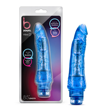 Blush B Yours Vibe 7 Realistic 8.75 in. Vibrating Dildo Blue