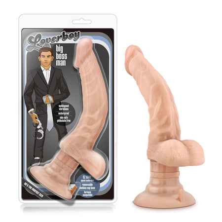 Blush Loverboy The Boss Man Realistic 10.25 in. Vibrating Dildo with Balls & Suction Cup Beige