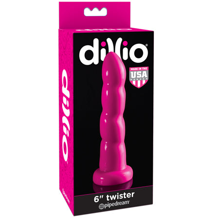 Pipedream Dillio 6 in. Twister Dildo With Suction Cup Pink