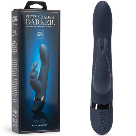 Fifty Shades Darker Oh My Rechargeable Silicone Rabbit Vibrator Blue