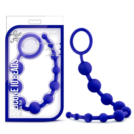 Blush Luxe Silicone 10 Beads for Anal Play Indigo