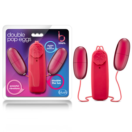 Blush B Yours Double Pop Eggs Remote-Controlled Dual Bullet Vibrator Cerise