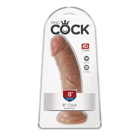 Pipedream King Cock 8 in. Cock Realistic Dildo With Suction Cup Tan