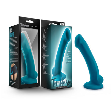 Blush Temptasia Reina 7 in. Silicone Dildo with Suction Cup Teal