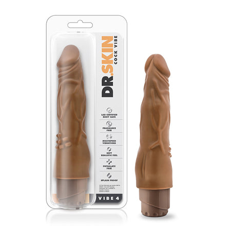 Blush Dr. Skin Vibe 4 Realistic 8 in. Vibrating Dildo Tan