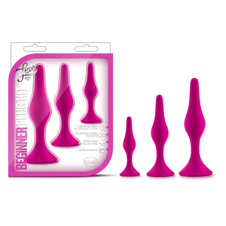 Blush Luxe 3-Piece Silicone Beginner Plug Kit Pink