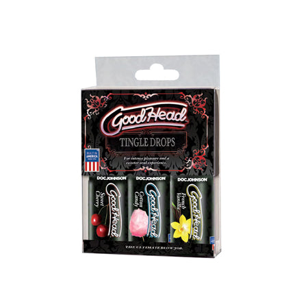 GoodHead Tingle Drops 3-Pack French Vanilla, Cotton Candy, Sweet Cherry