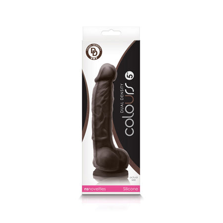 Colours Dual Density 5 in. Dildo Dark Brown