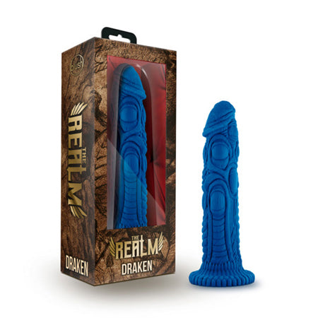 Blush The Realm Draken 7.5 in. Silicone Lock On Fantasy Dildo Blue